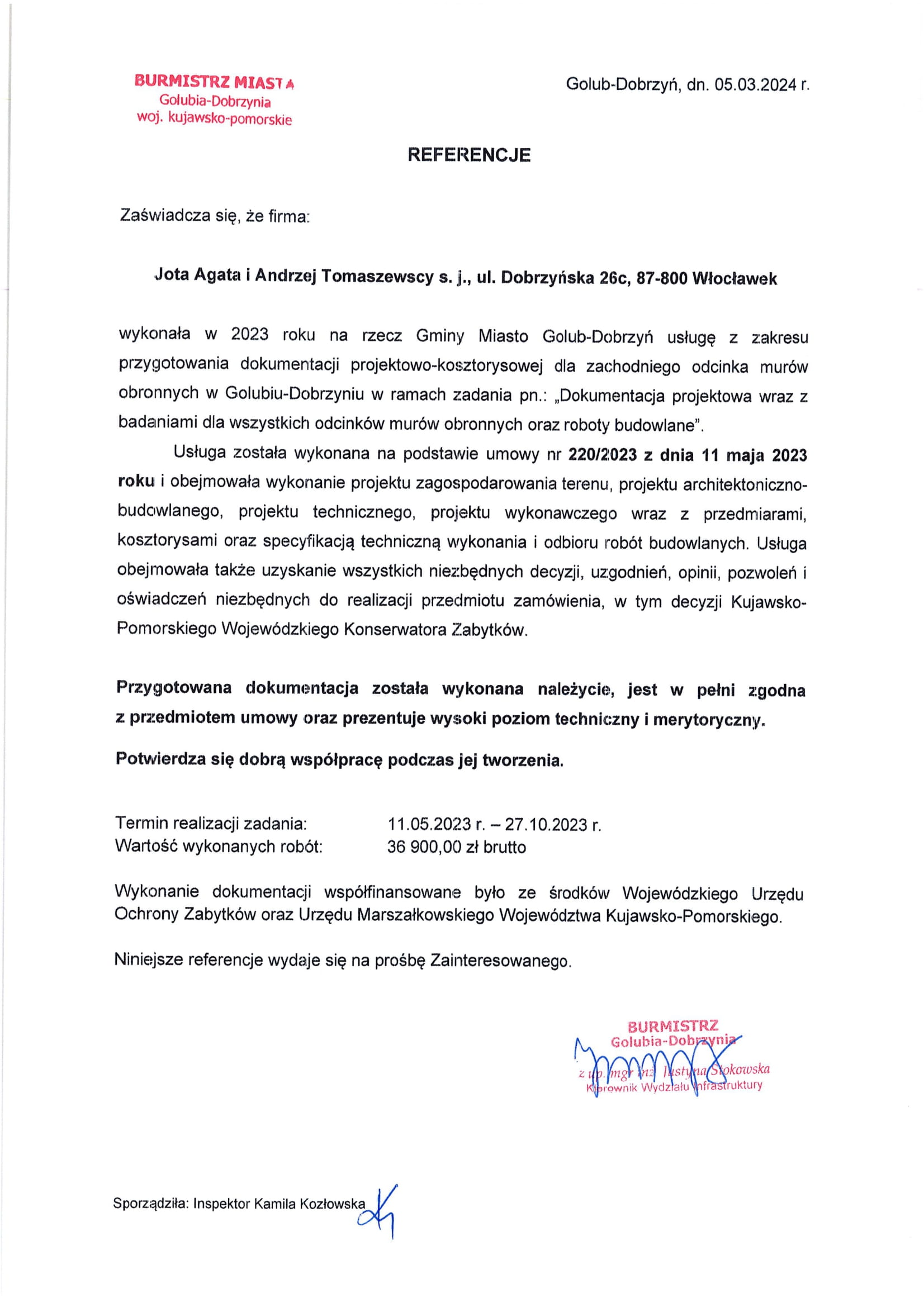 Referencje, projekt, biuro projektowe, biuro projektowe jota, andrzej tomaszewski, jota andrzej tomaszewski