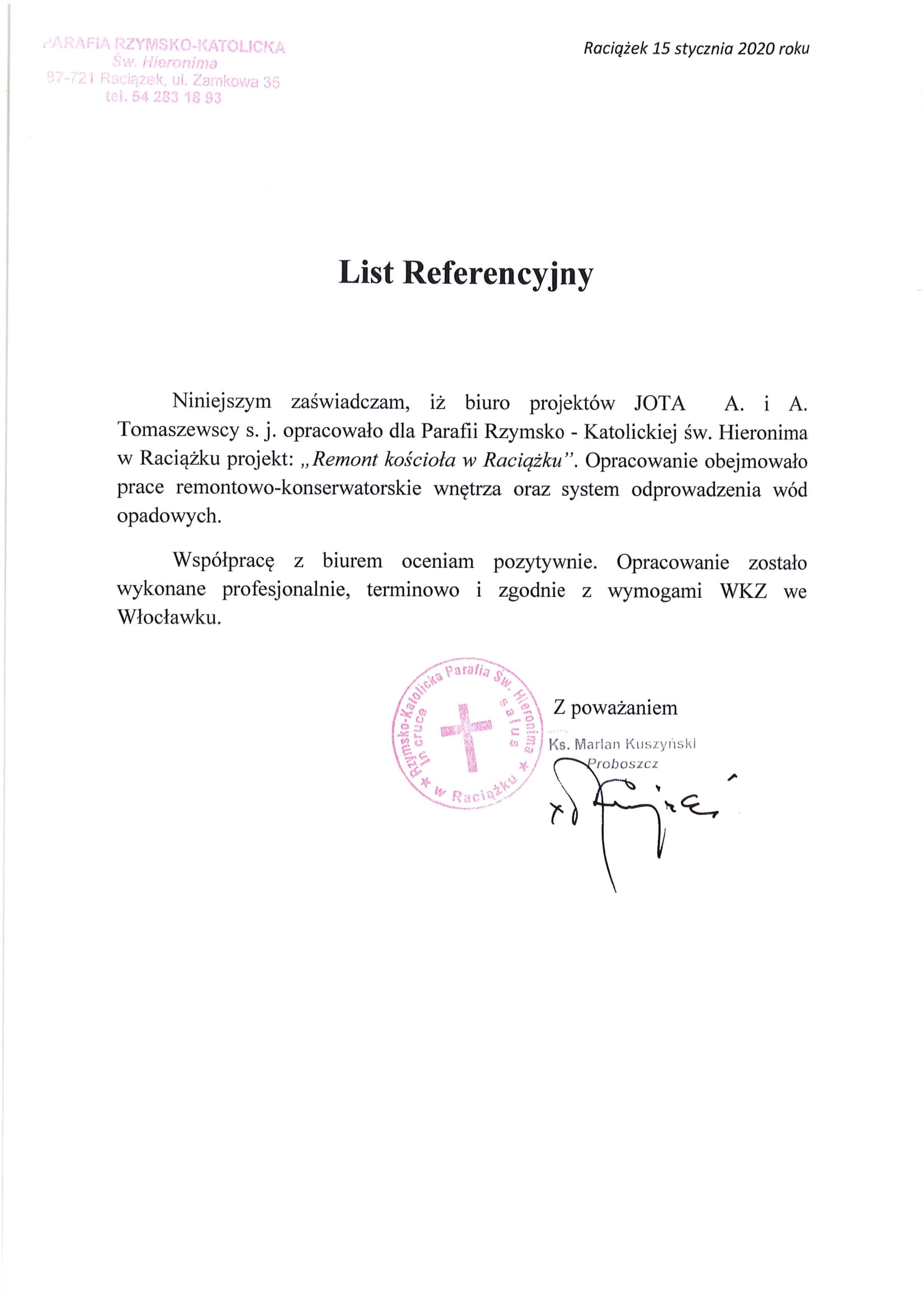 Referencje, projekt, biuro projektowe, biuro projektowe jota, andrzej tomaszewski, jota andrzej tomaszewski