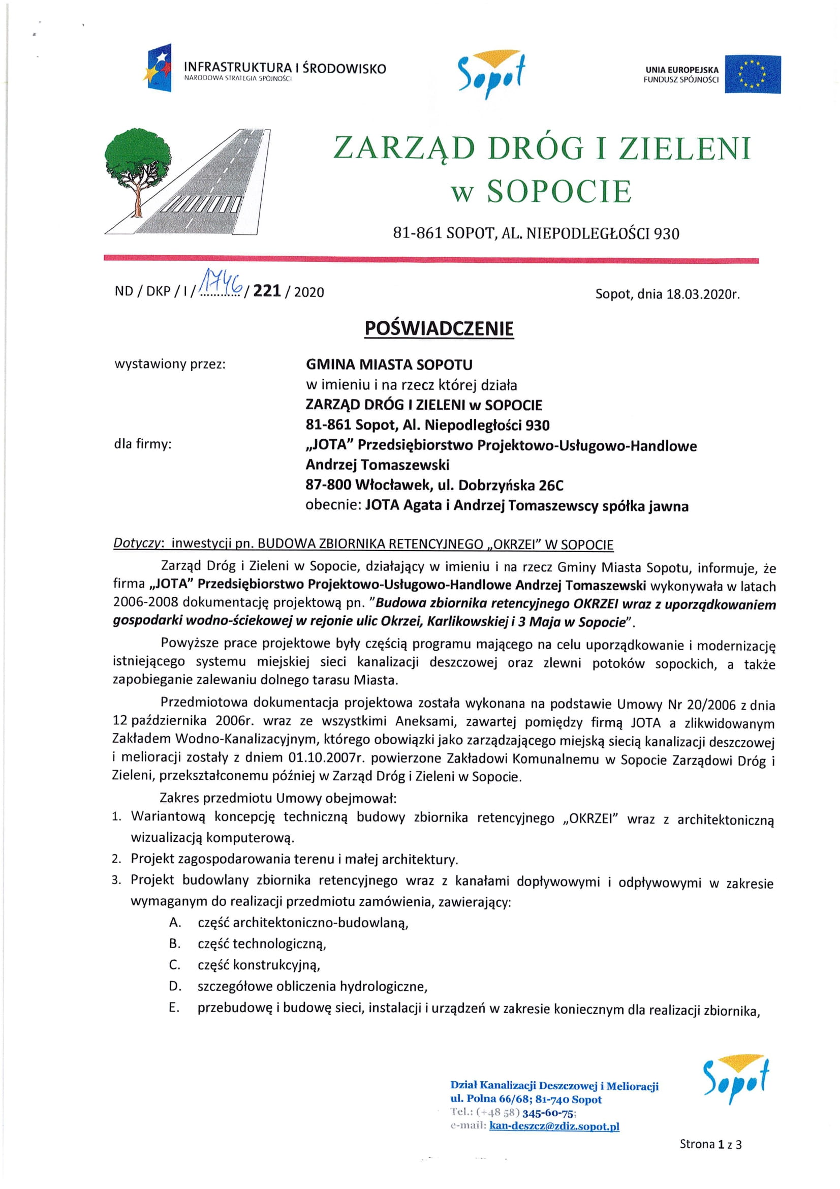 Referencje, projekt, biuro projektowe, biuro projektowe jota, andrzej tomaszewski, jota andrzej tomaszewski